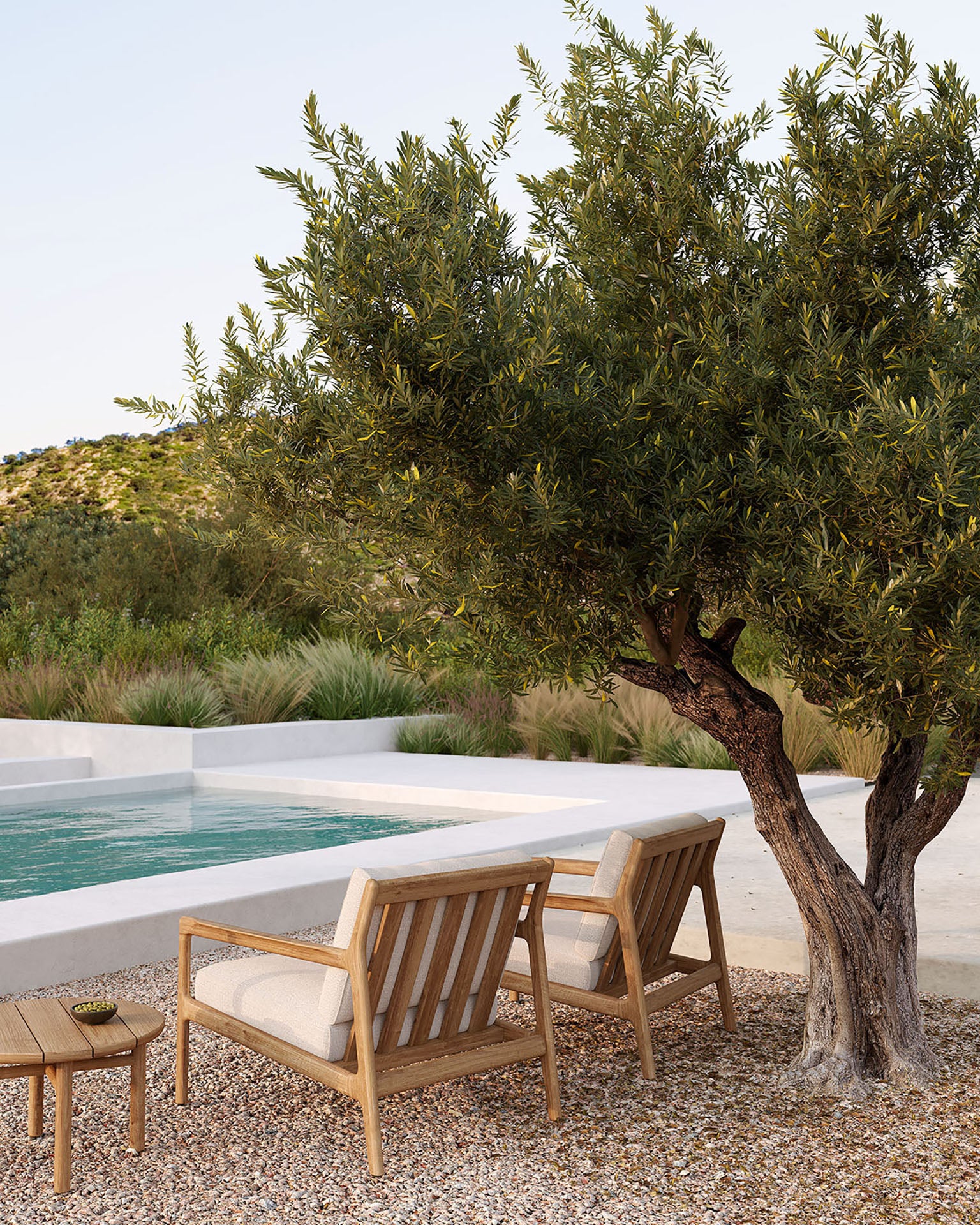 Jack Outdoor Lounge Chair | Teak | Off White Fabric