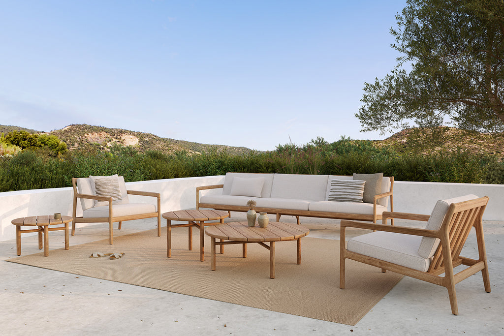 Jack Outdoor Lounge Chair | Teak | Off White Fabric