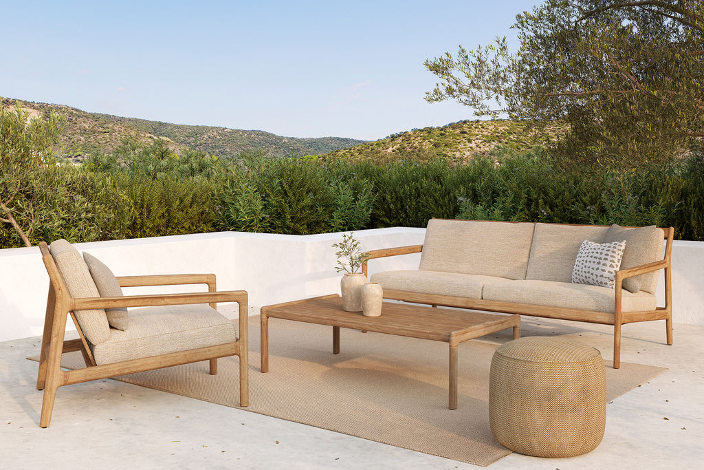 Jack Outdoor Lounge Chair | Teak | Natural Fabric
