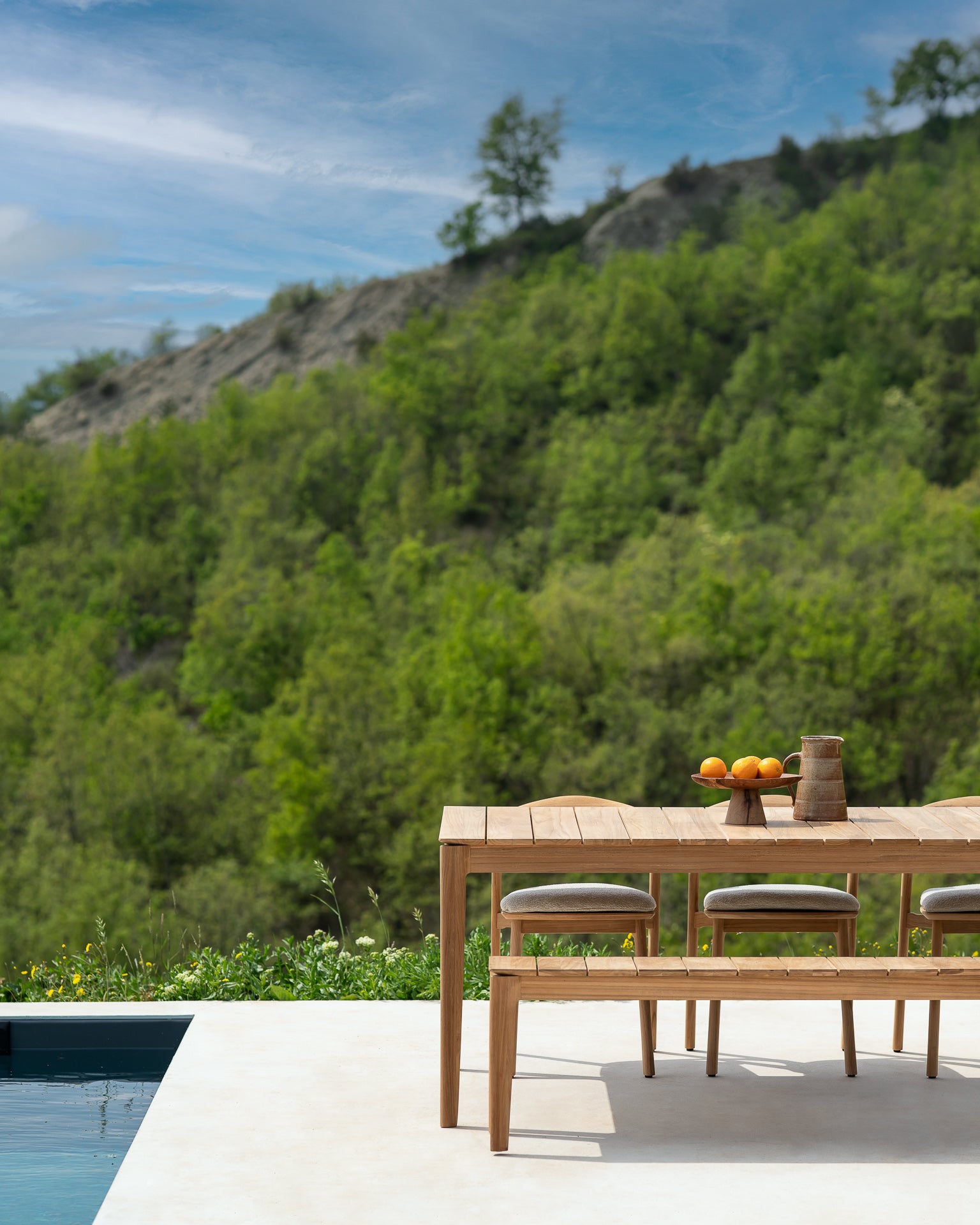 Bok Outdoor Bench Frame | Teak | 3+ Seater