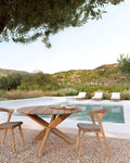 Bok Outdoor Dining Chair | Teak | Mocha Fabric