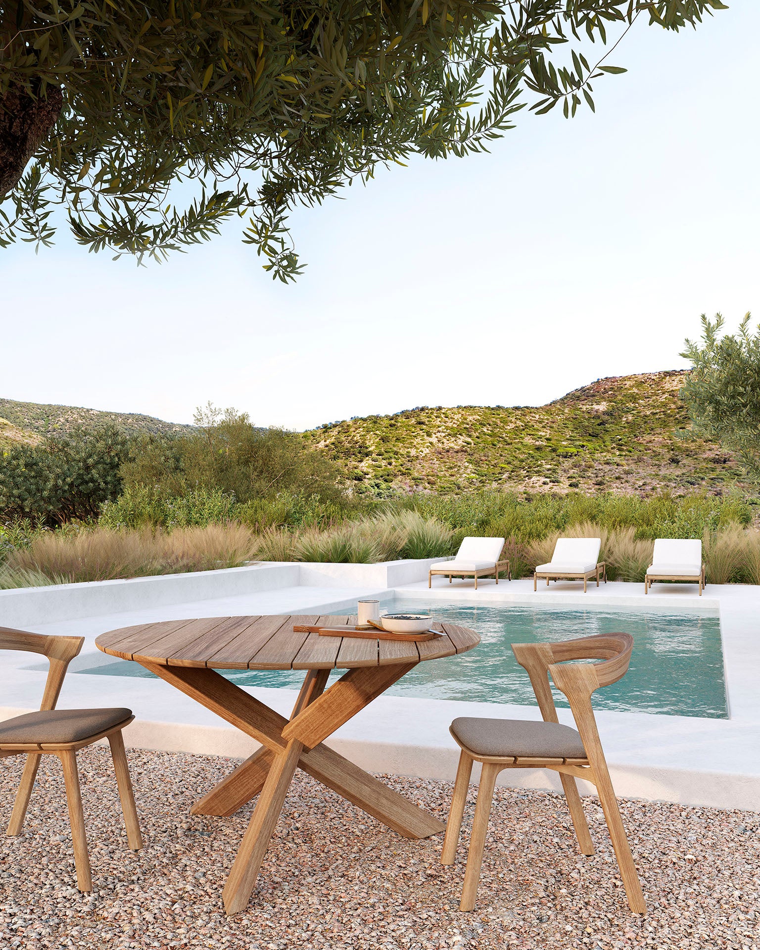 Bok Outdoor Dining Chair | Teak | Mocha Fabric