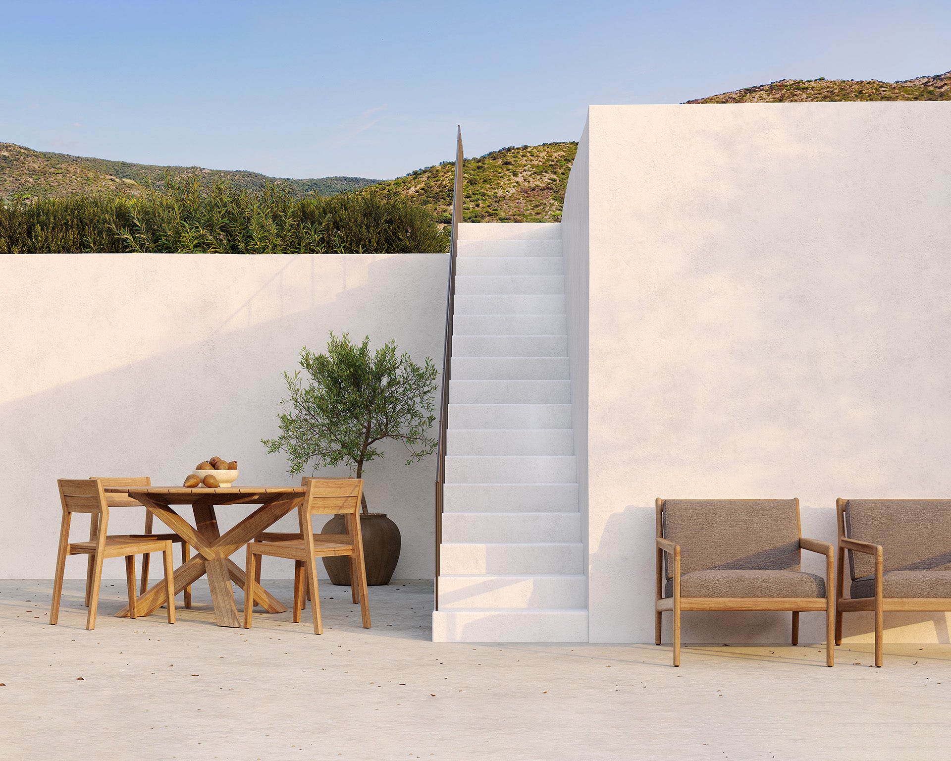 Jack Outdoor Lounge Chair | Teak | Mocha Fabric