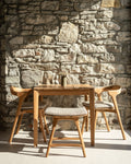 Osso Outdoor Stool | Teak | Natural Fabric