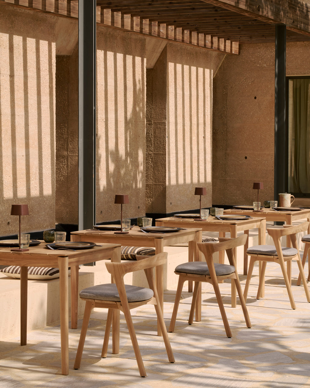 Bok Outdoor Dining Chair | Teak | Mocha Fabric
