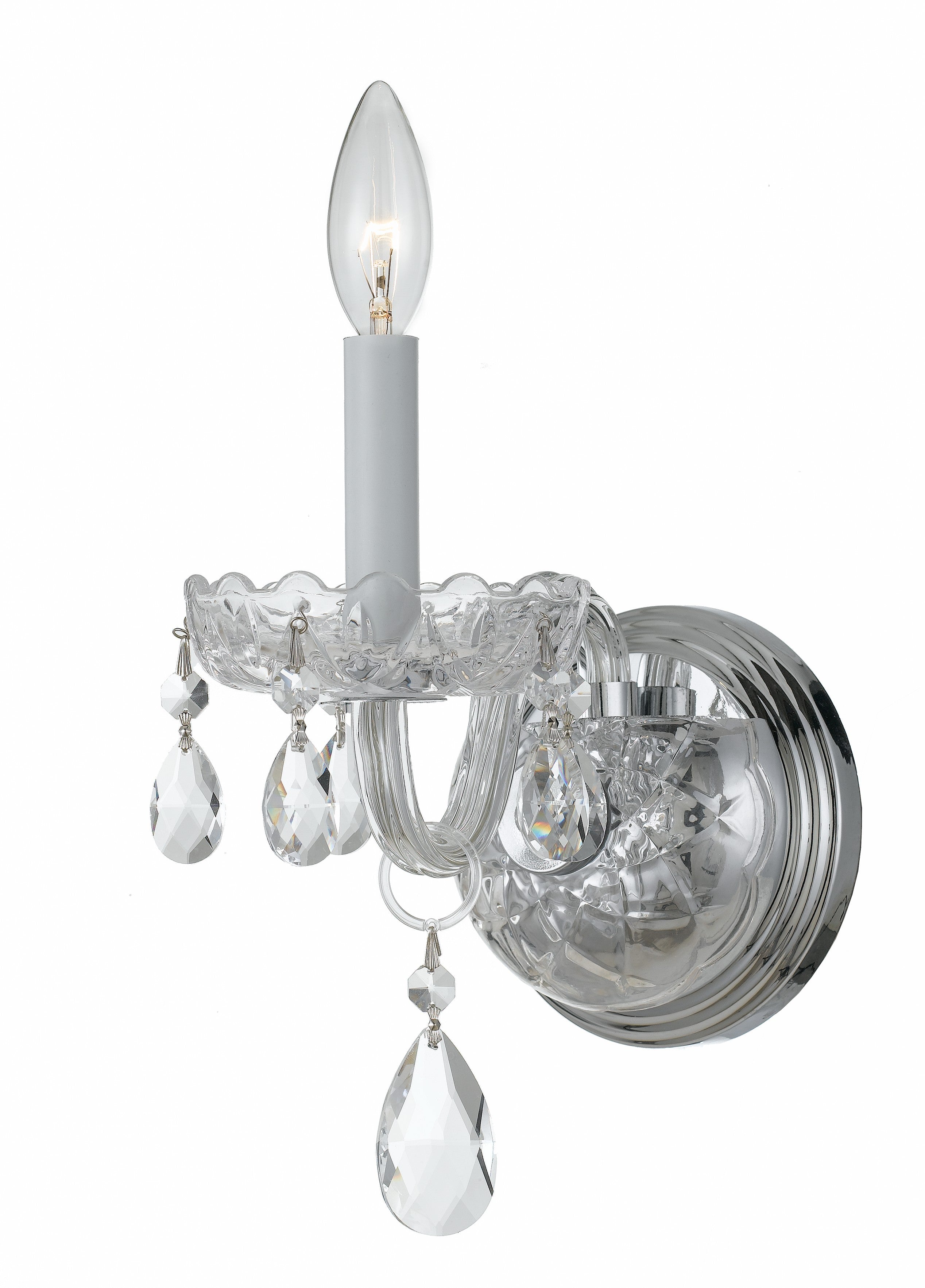 Traditional Crystal 5'' Swarovski Strass Crystal Polished Chrome Sconce