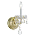 Traditional Crystal 5'' Hand Cut Crystal Polished Brass Sconce