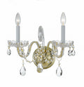 Traditional Crystal 15'' Hand Cut Crystal Polished Brass Sconce