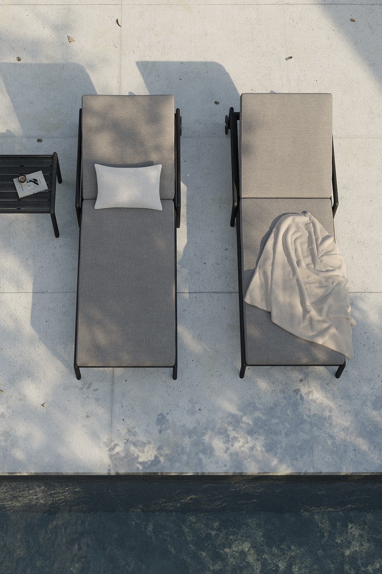 Jack Outdoor Side Table | Varnished Teak | Black | Square
