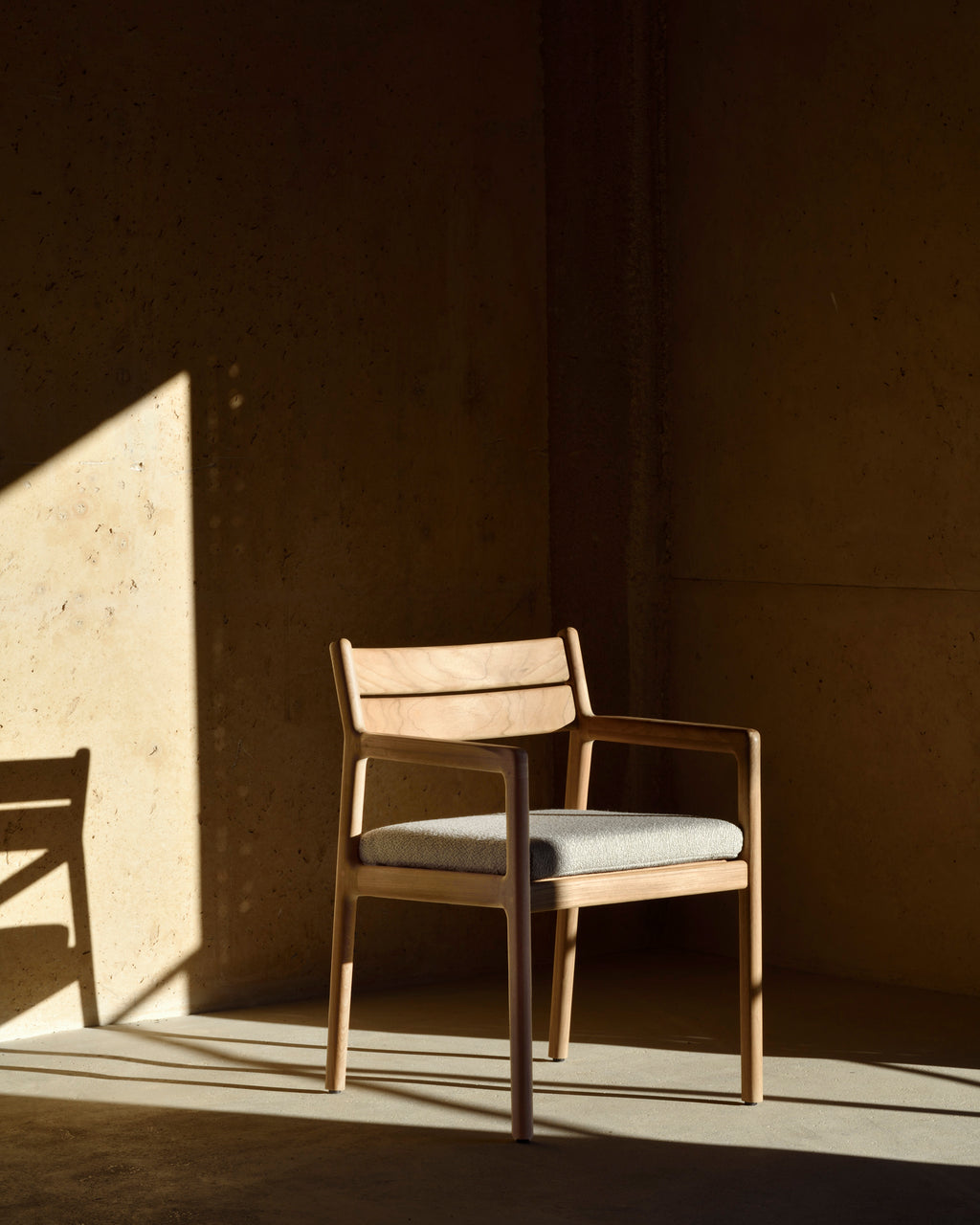 Jack Outdoor Dining Chair | Teak | Natural Fabric | With Arms