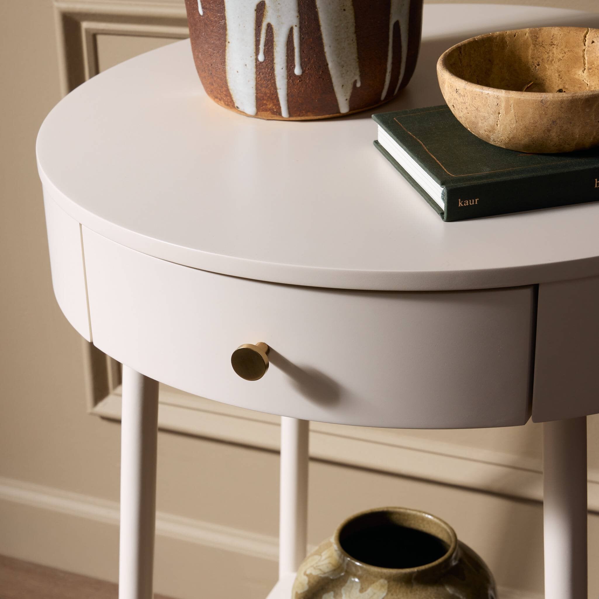 Van Nightstand - Matte Alabaster
