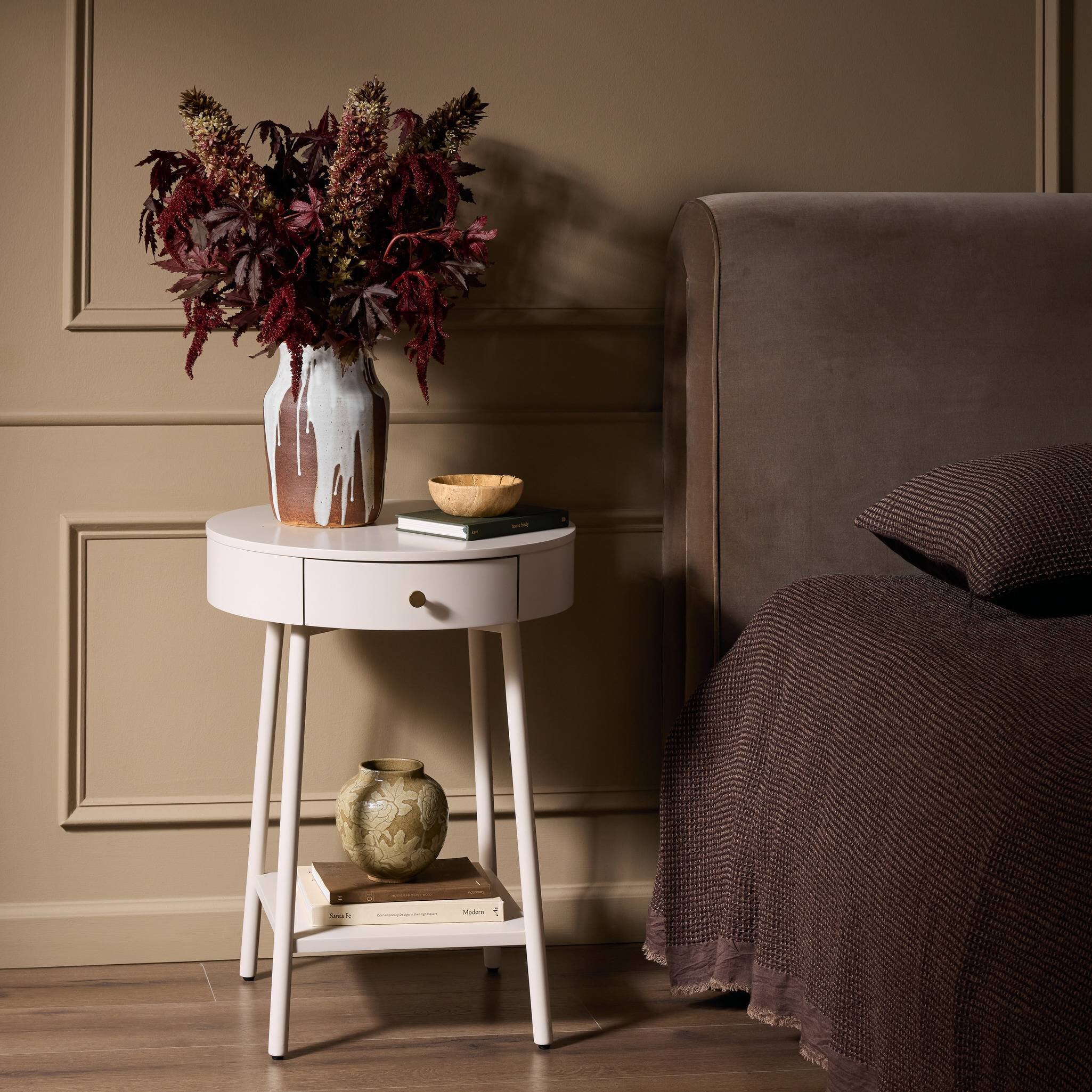 Van Nightstand - Matte Alabaster