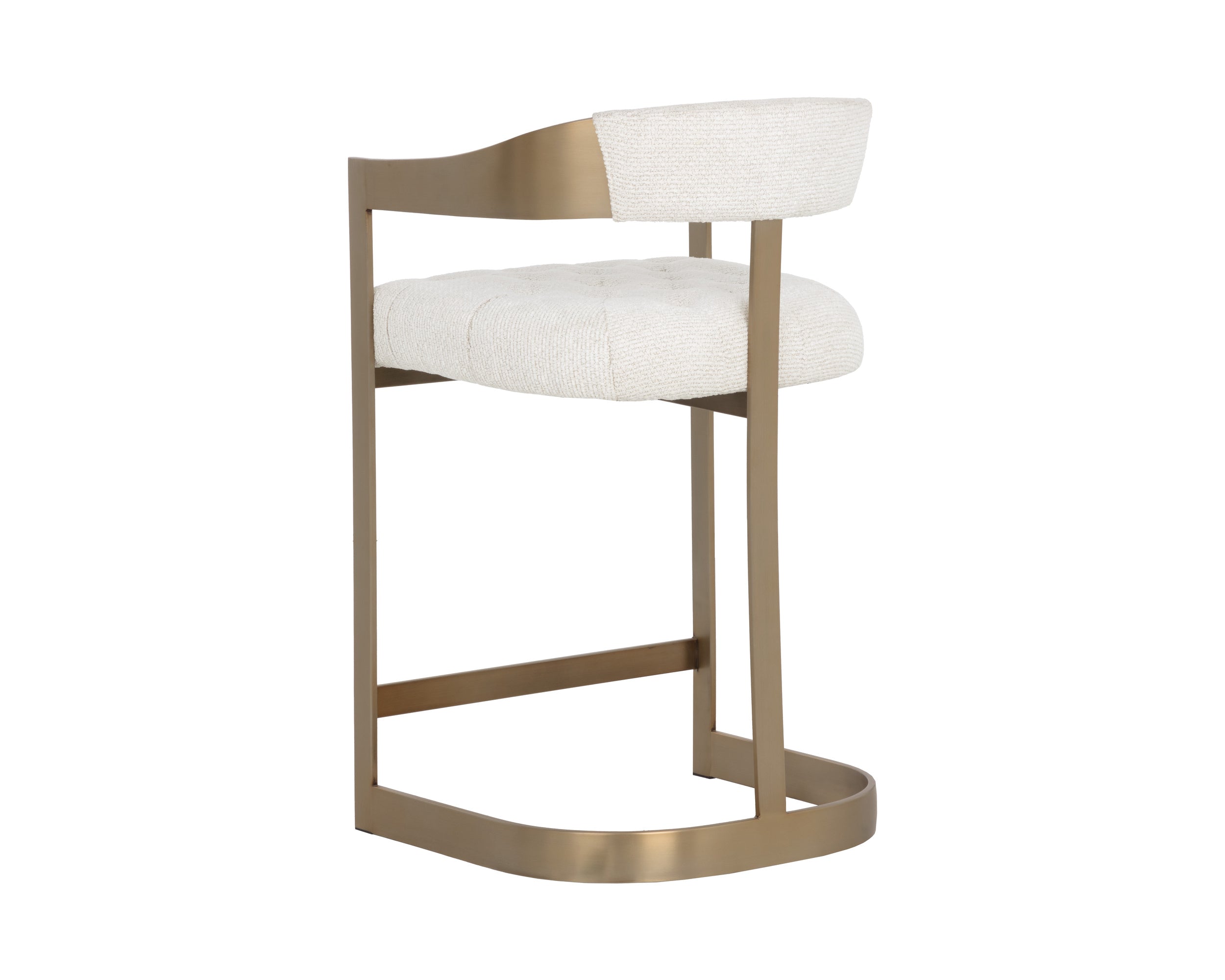 Beaumont Counter Stool - Antique Brass - Rhea Light Barley