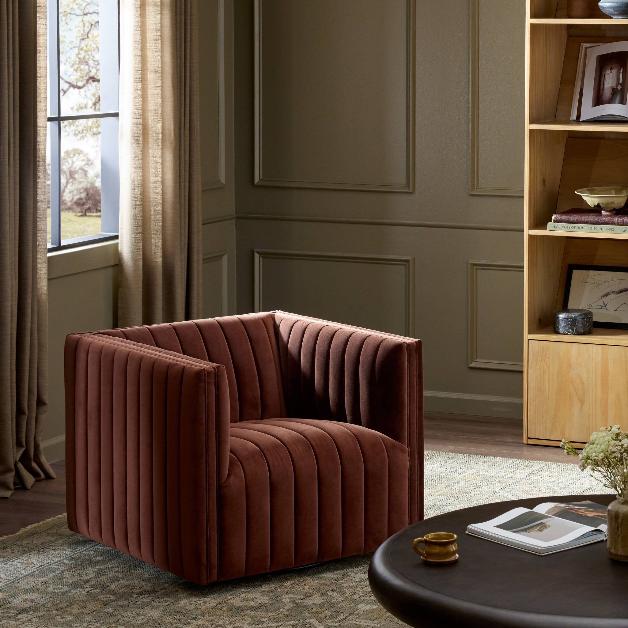 Augustine Swivel Chair - Surrey Auburn