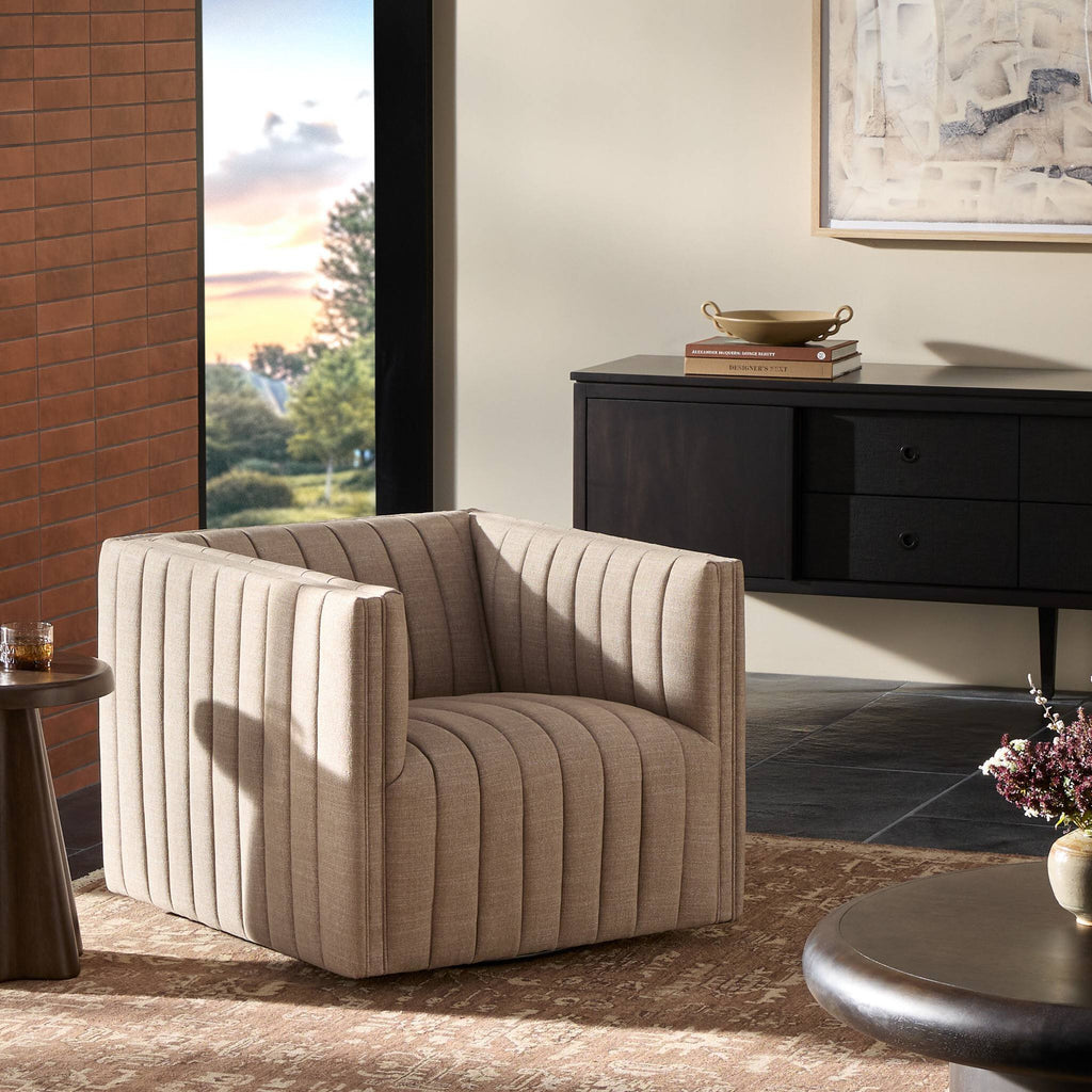 Augustine Swivel Chair - Crypton Nomad Taupe