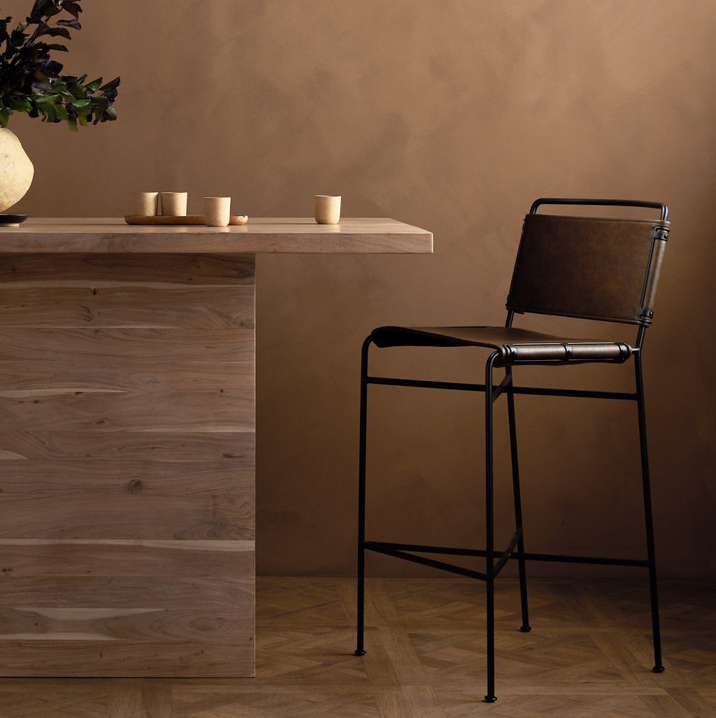 Wharton Bar Stool - Distressed Brown