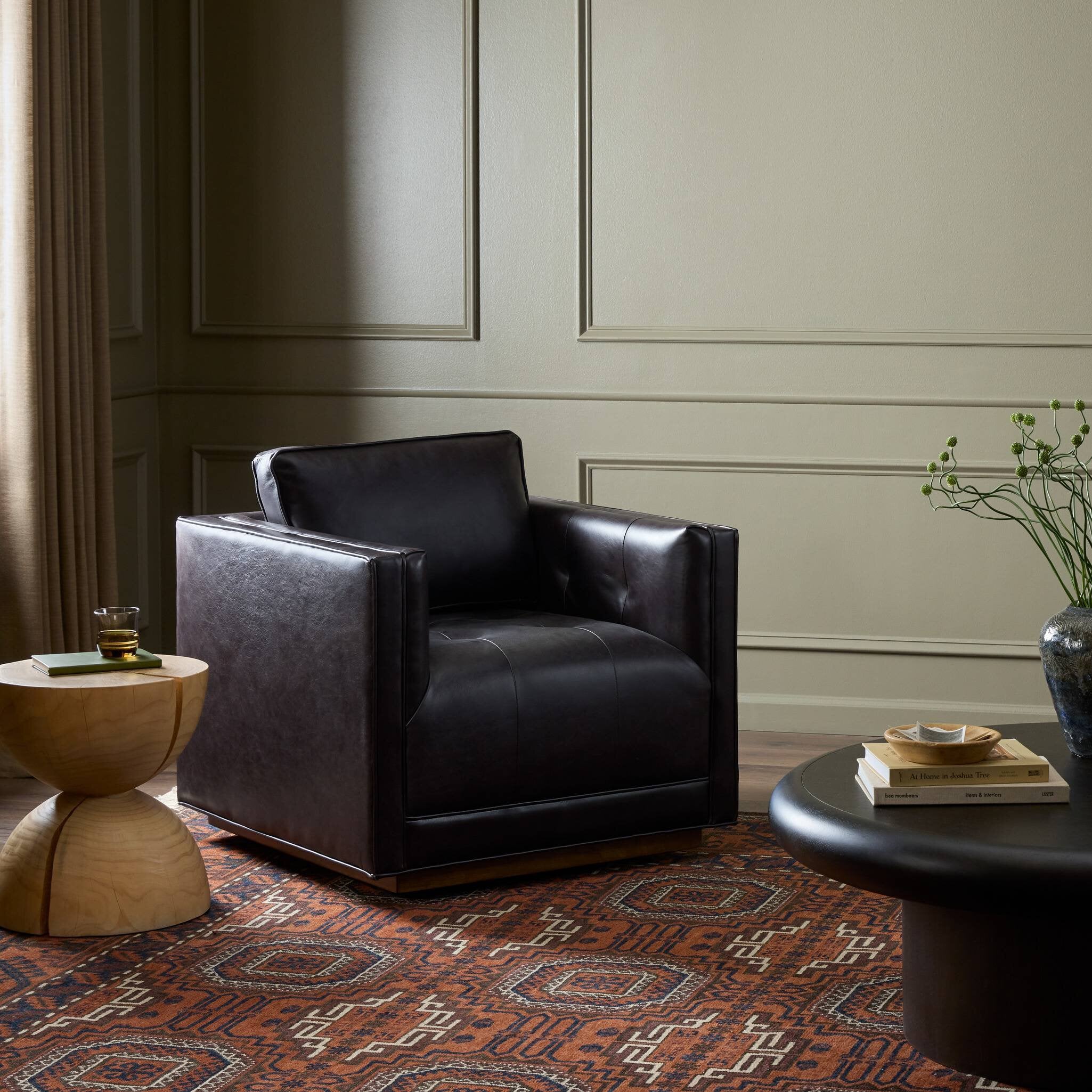 Kiera Swivel Chair - Sonoma Black