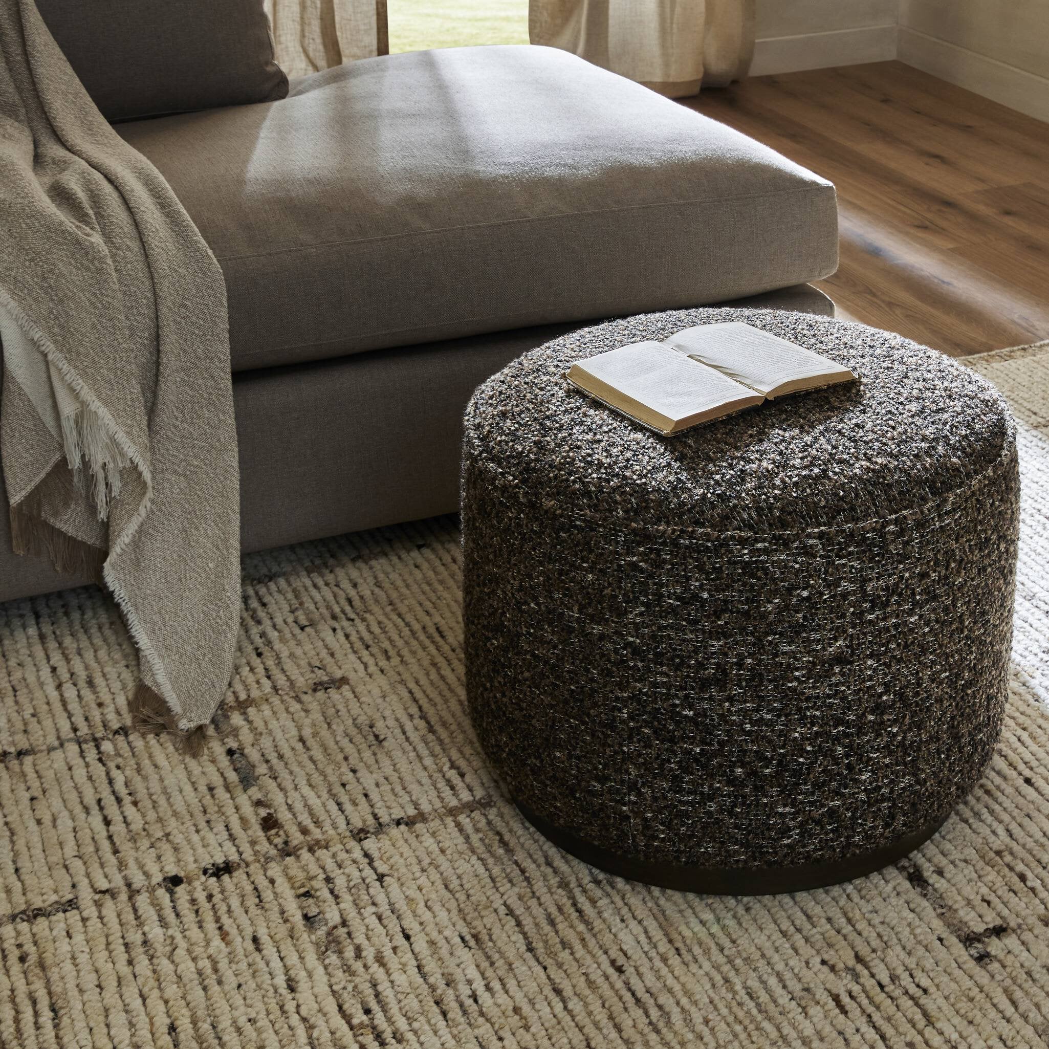 Sinclair Round Ottoman - Ivan Granite