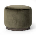 Sinclair Round Ottoman - Surrey Olive