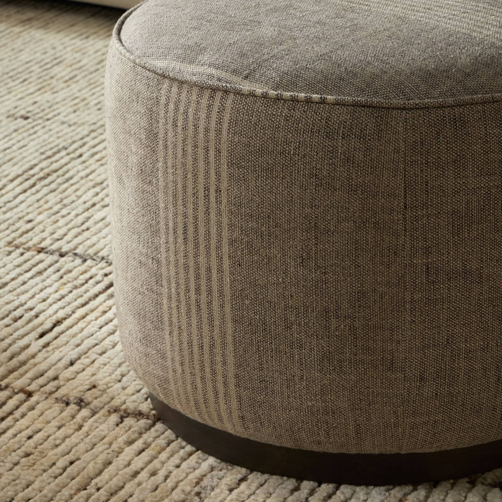 Sinclair Round Ottoman - Manchester Flint