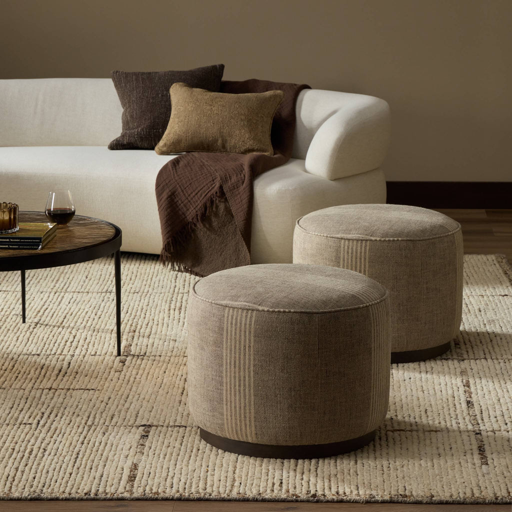 Sinclair Round Ottoman - Manchester Flint