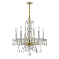 Traditional Crystal 18'' Hand Cut Crystal Polished Brass Chandelier