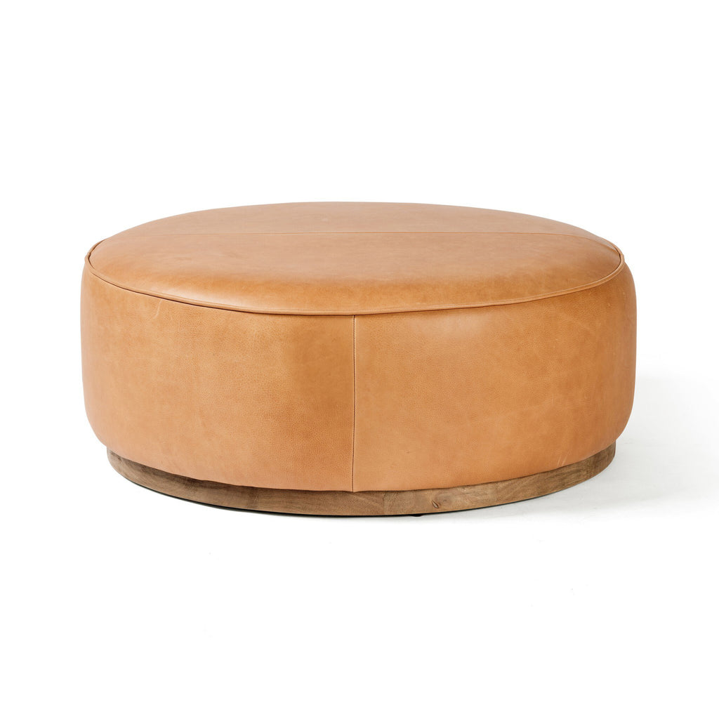 Sinclair Large Round Ottoman - Palermo Butterscotch