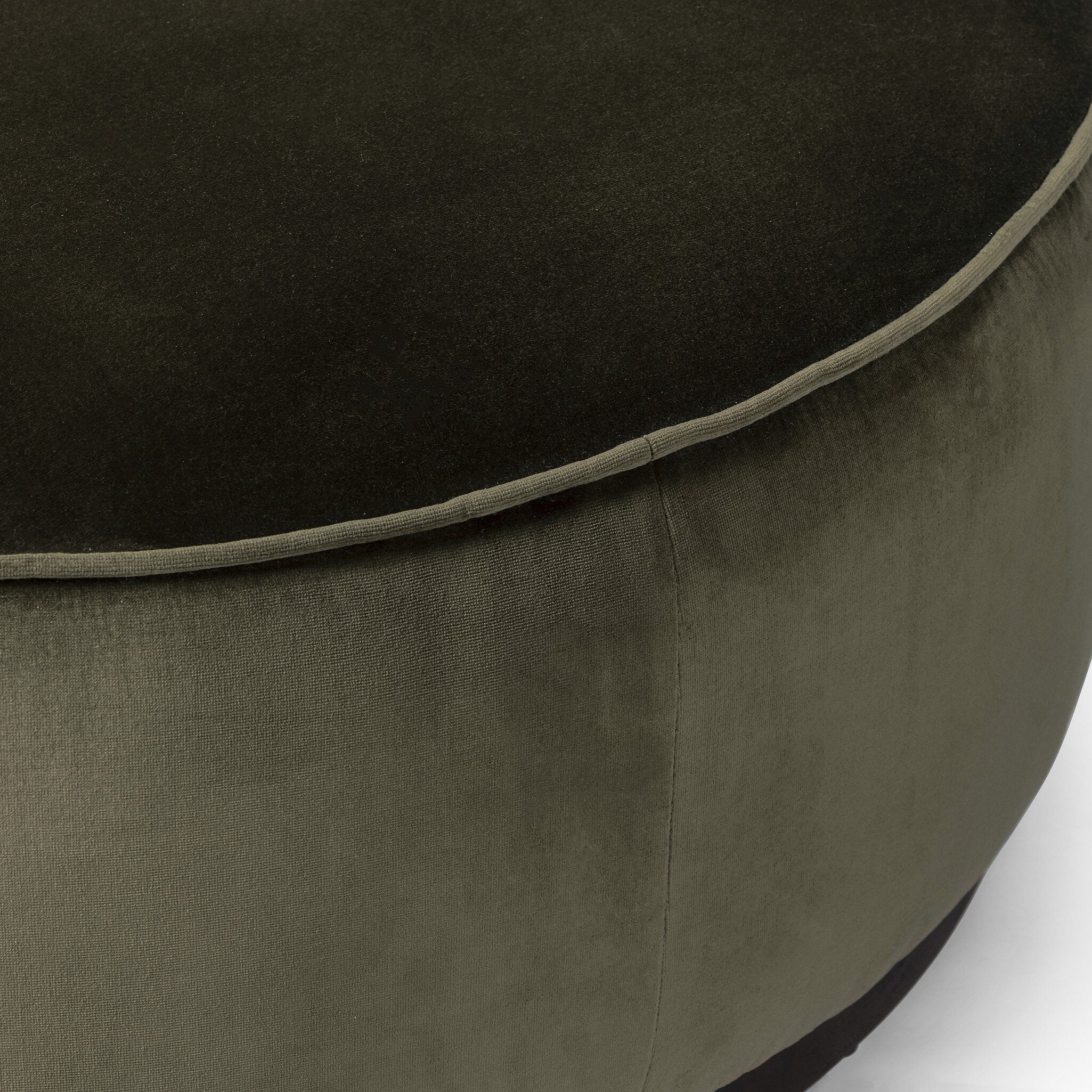Sinclair Large Round Ottoman - Surrey Olive