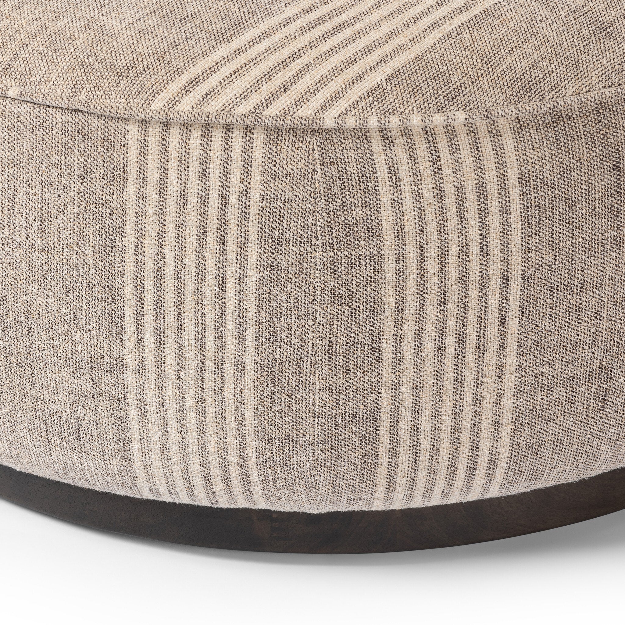 Sinclair Large Round Ottoman - Manchester Flint