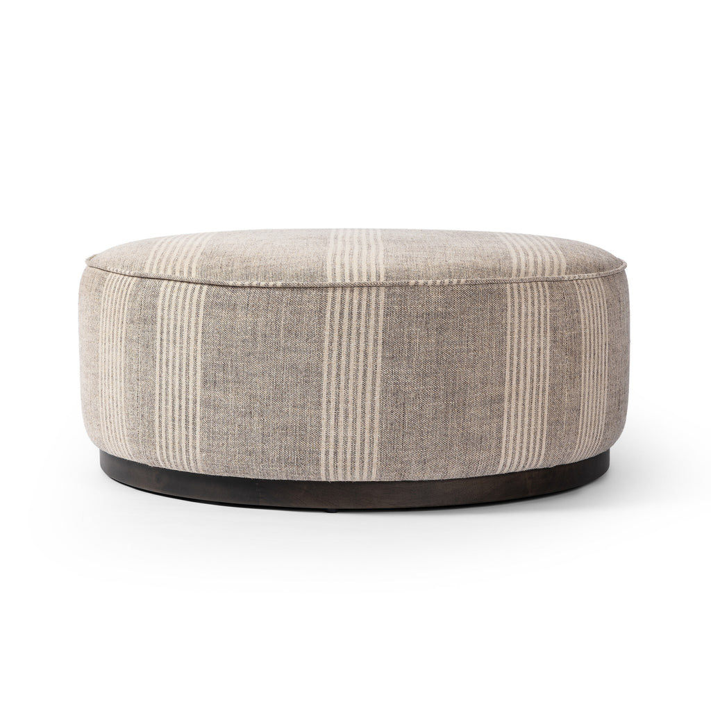 Sinclair Large Round Ottoman - Manchester Flint