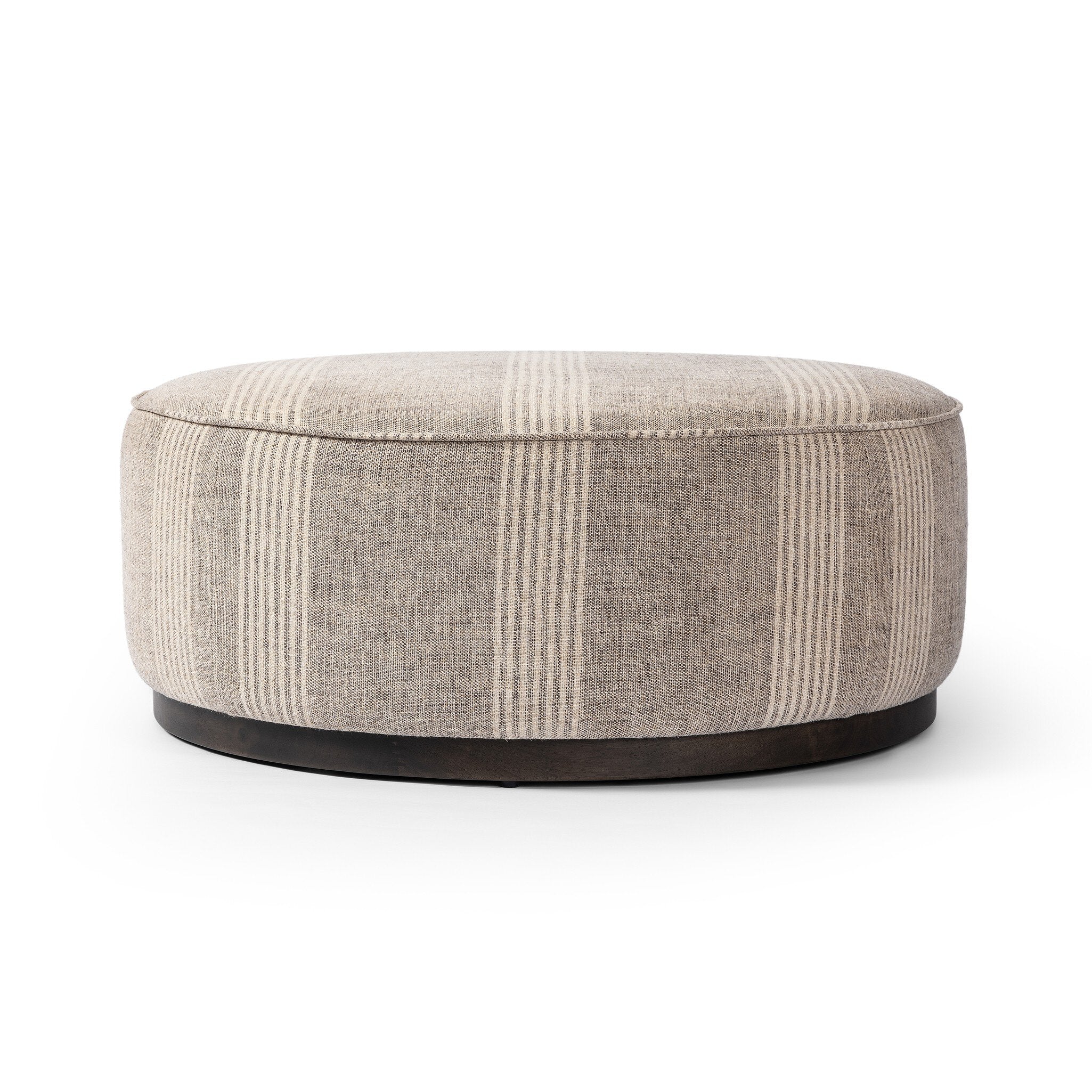 Sinclair Large Round Ottoman - Manchester Flint