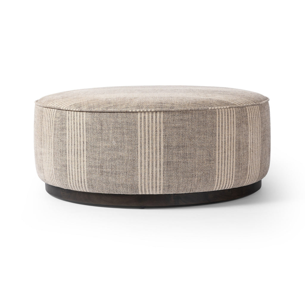 Sinclair Large Round Ottoman - Manchester Flint