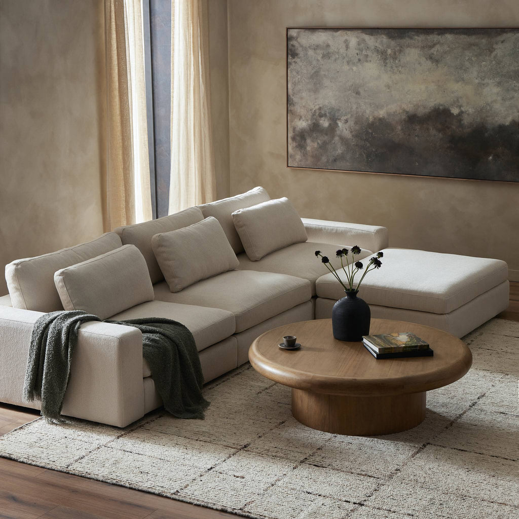 Bloor 3-Piece Sectional & Ottoman - Clairmont Ivory