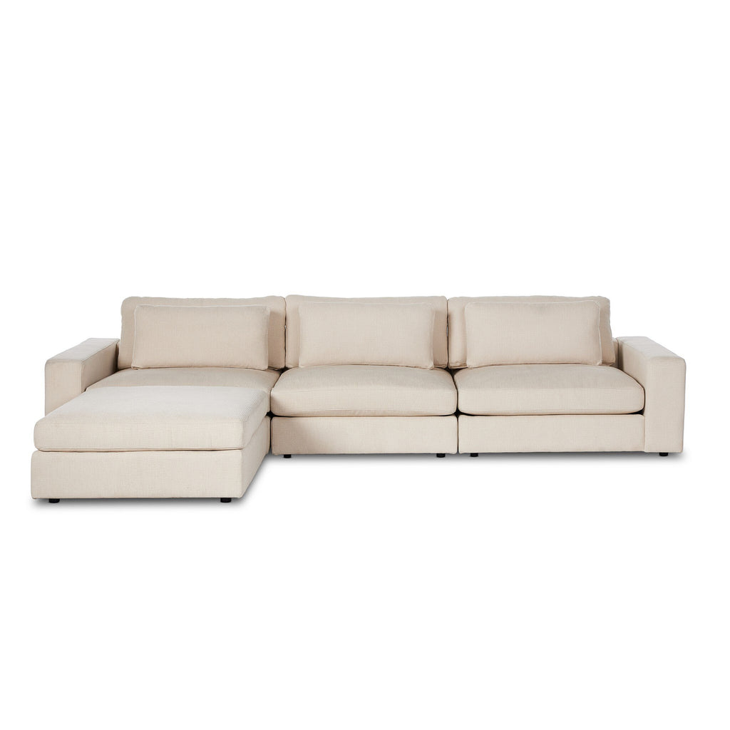 Bloor 3-Piece Sectional & Ottoman - Clairmont Ivory