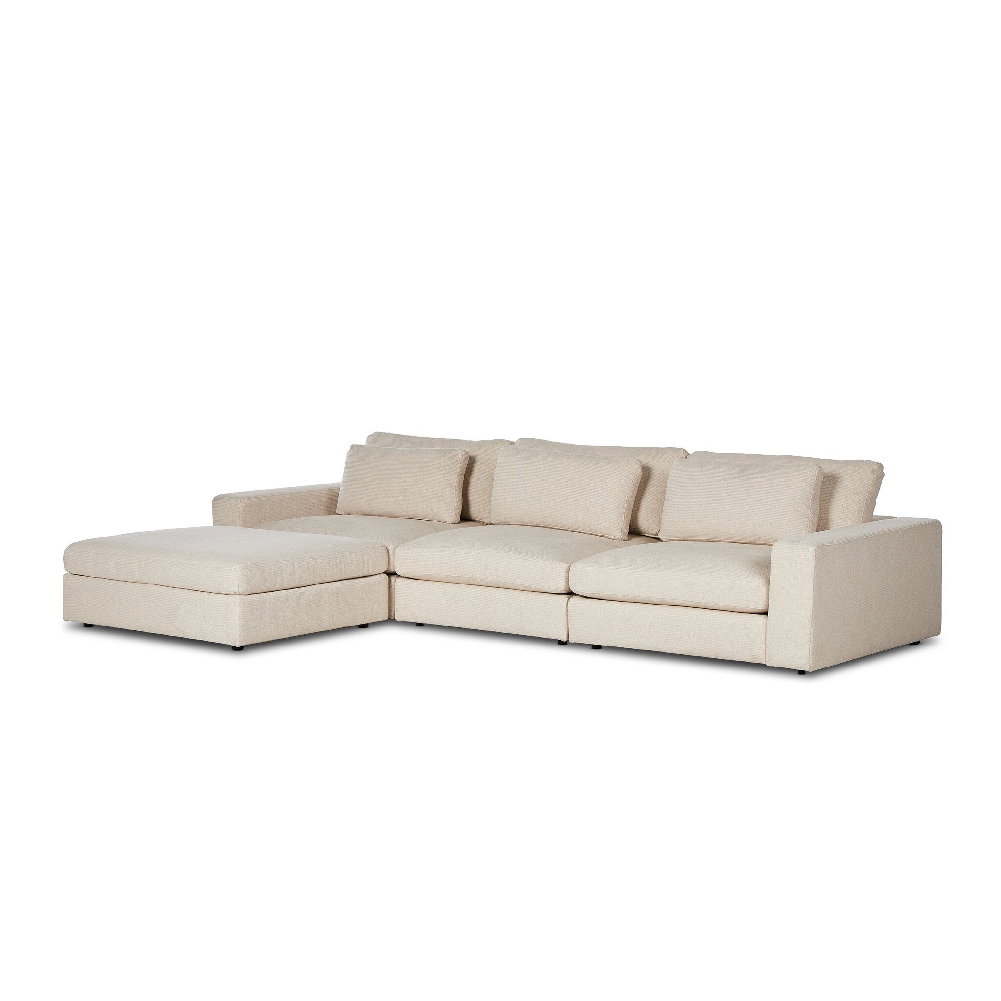 Bloor 3-Piece Sectional & Ottoman - Clairmont Ivory