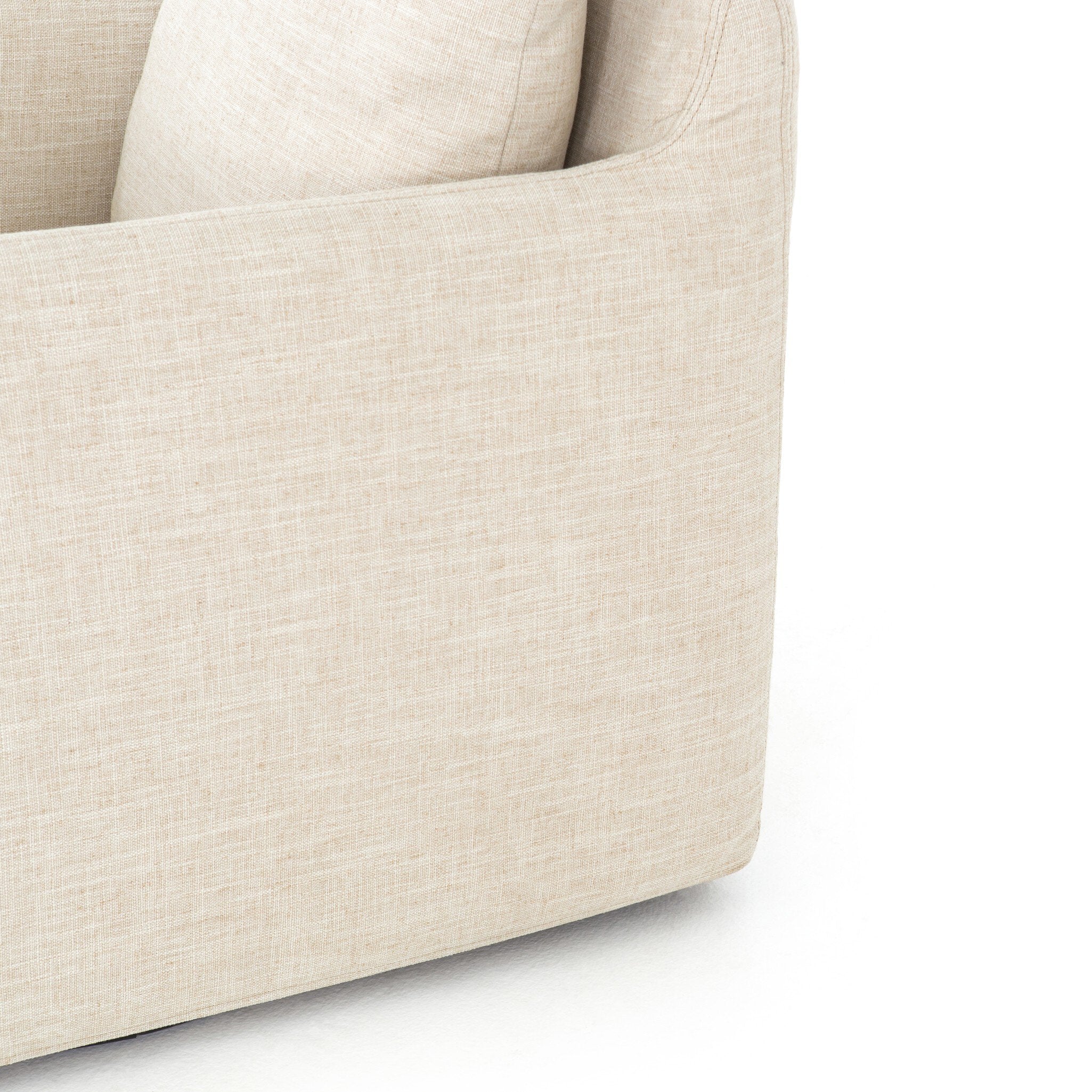 Banks Slipcover Swivel Chair - Cambric Ivory