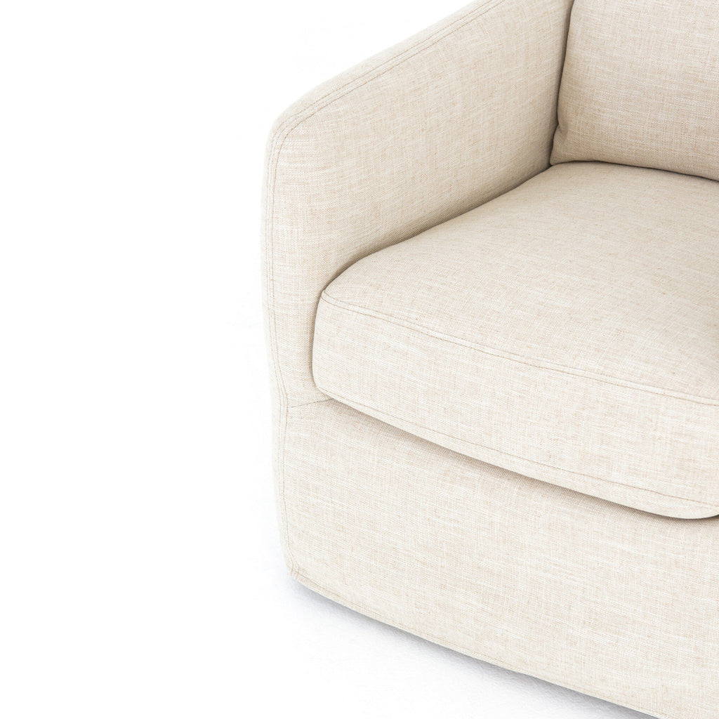 Banks Slipcover Swivel Chair - Cambric Ivory
