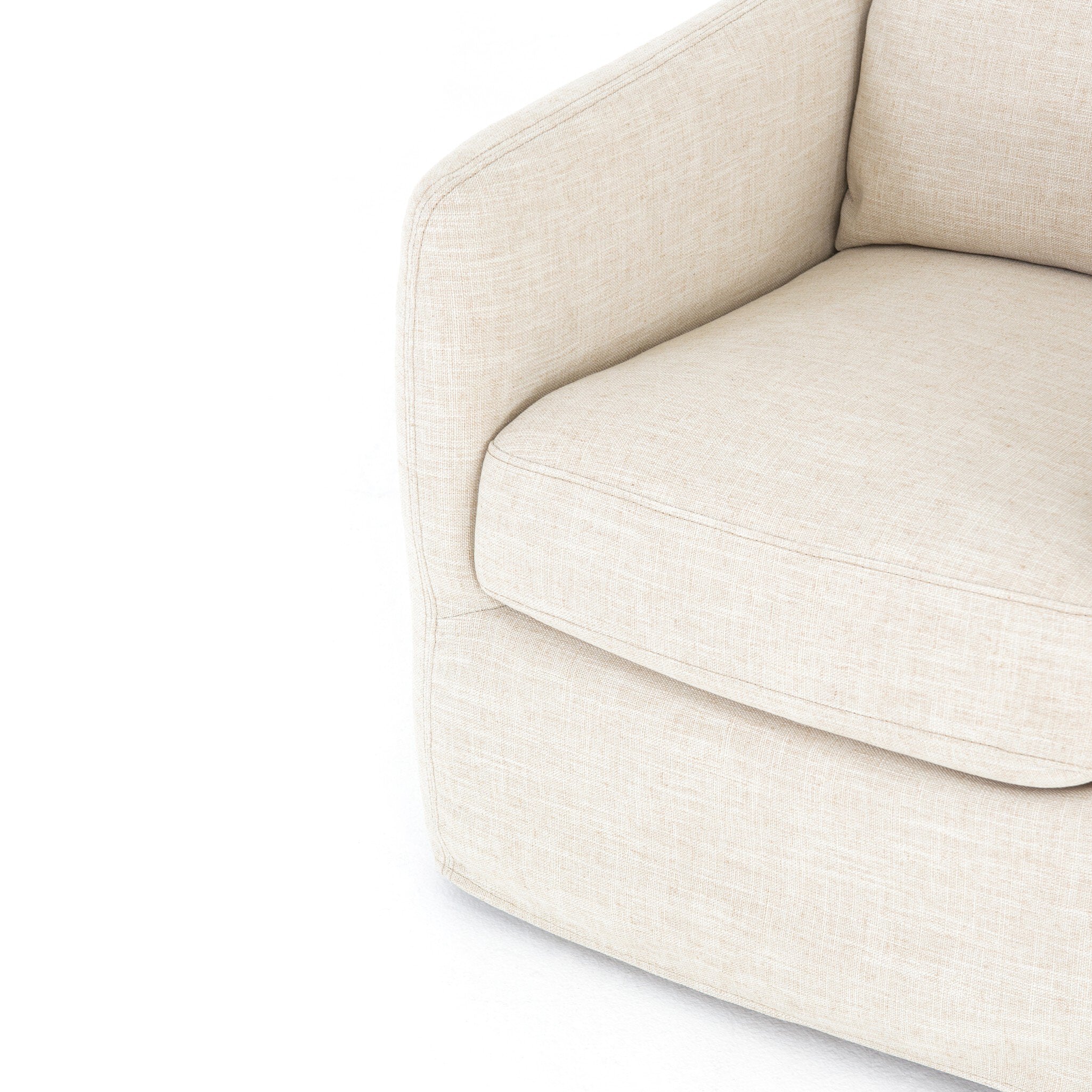 Banks Slipcover Swivel Chair - Cambric Ivory
