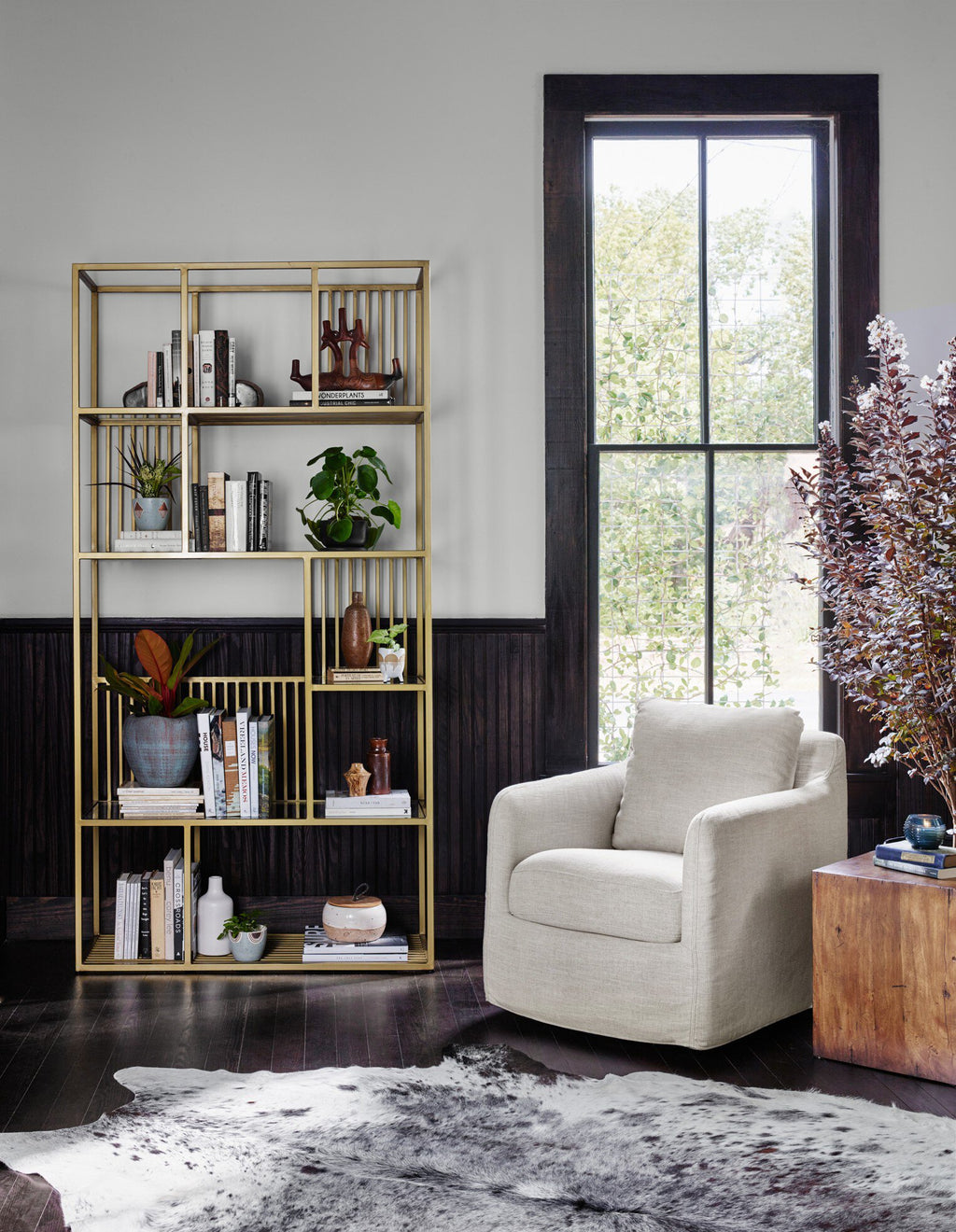 Banks Slipcover Swivel Chair - Cambric Ivory