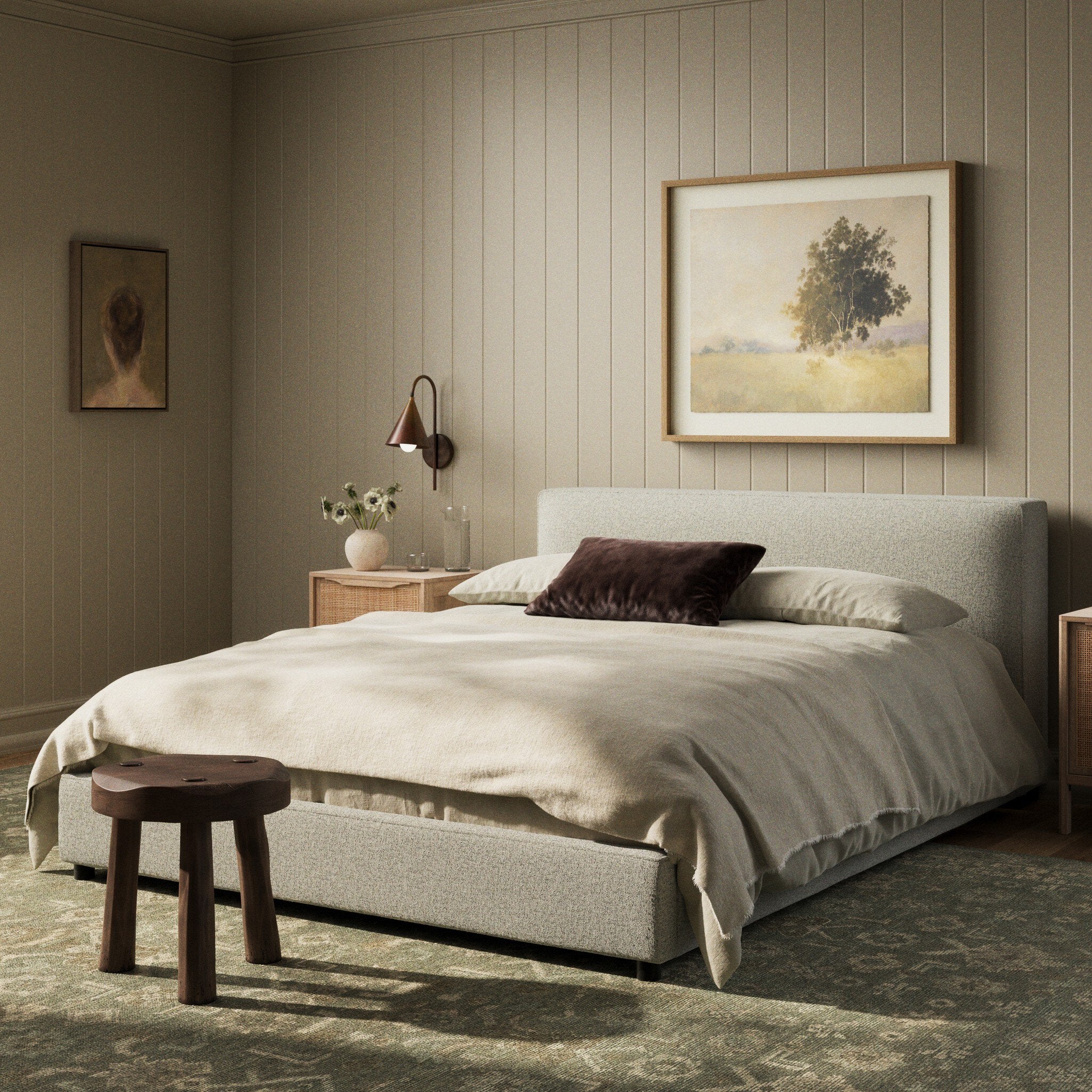 Aidan Bed - Plushtone Linen | Queen