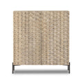 Raffael Bar Cabinet - Carved Stonewash Grey Mango