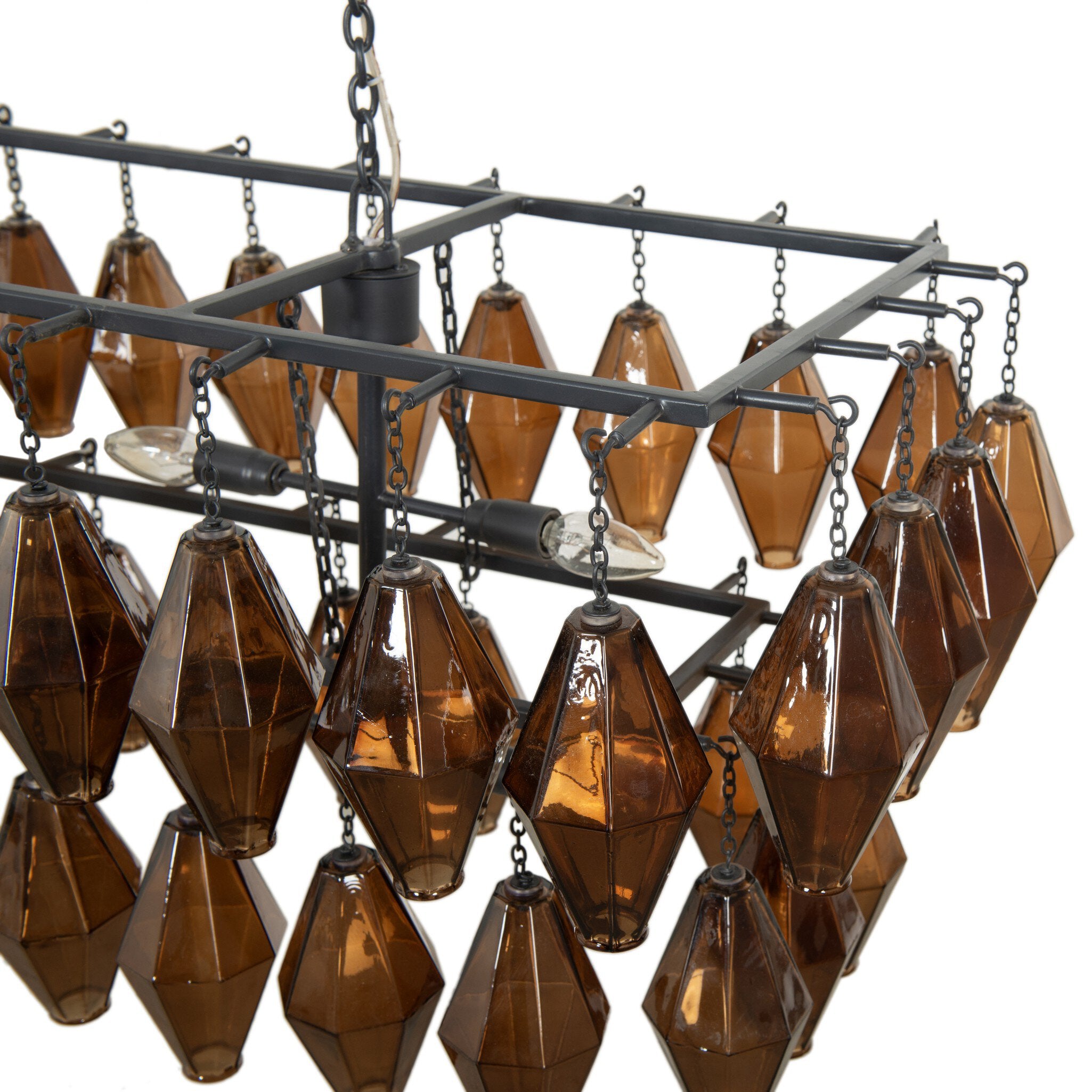 Adeline Rectangular Chandelier - Antiqued Iron