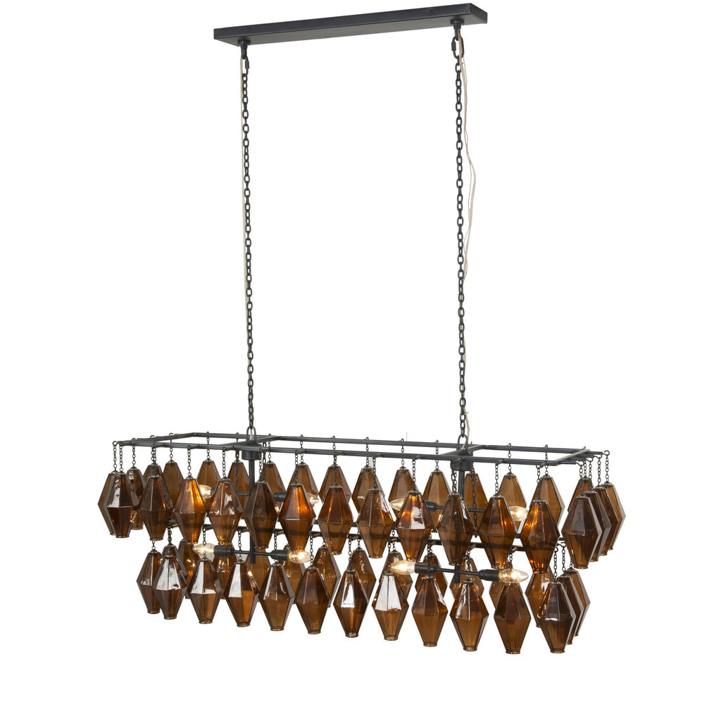 Adeline Rectangular Chandelier - Antiqued Iron