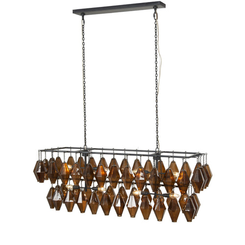 Adeline Rectangular Chandelier - Antiqued Iron