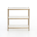 Felix Nightstand - Polished White Marble | Antique Brass