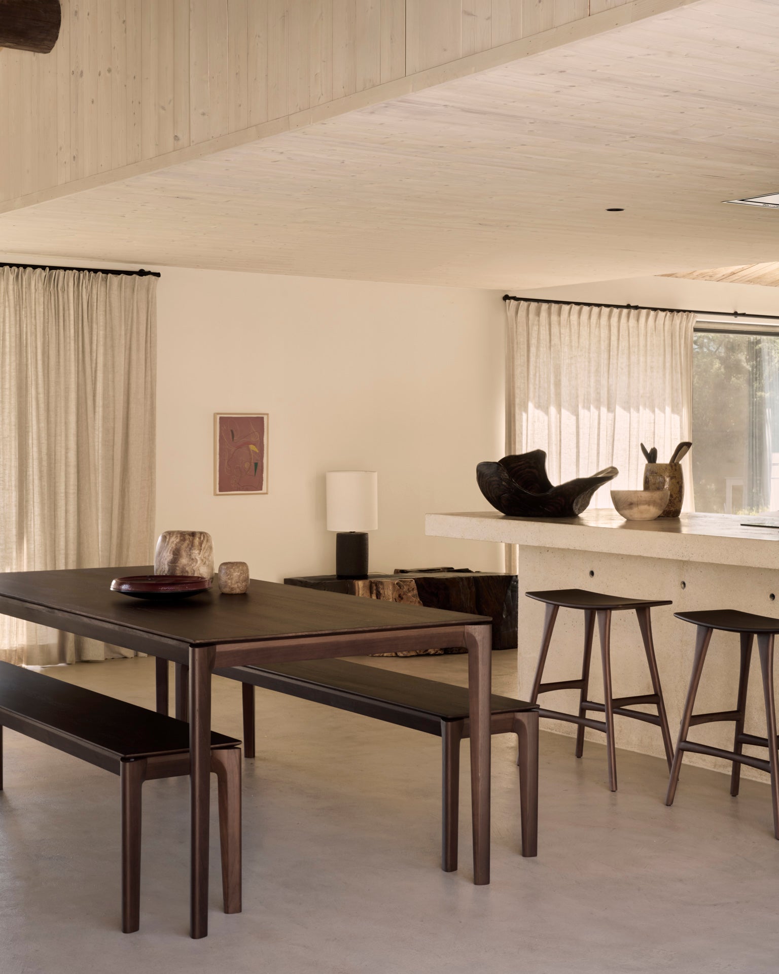 Bok Dining Table | Varnished Teak | Brown | Rectangular | 71" X 35"
