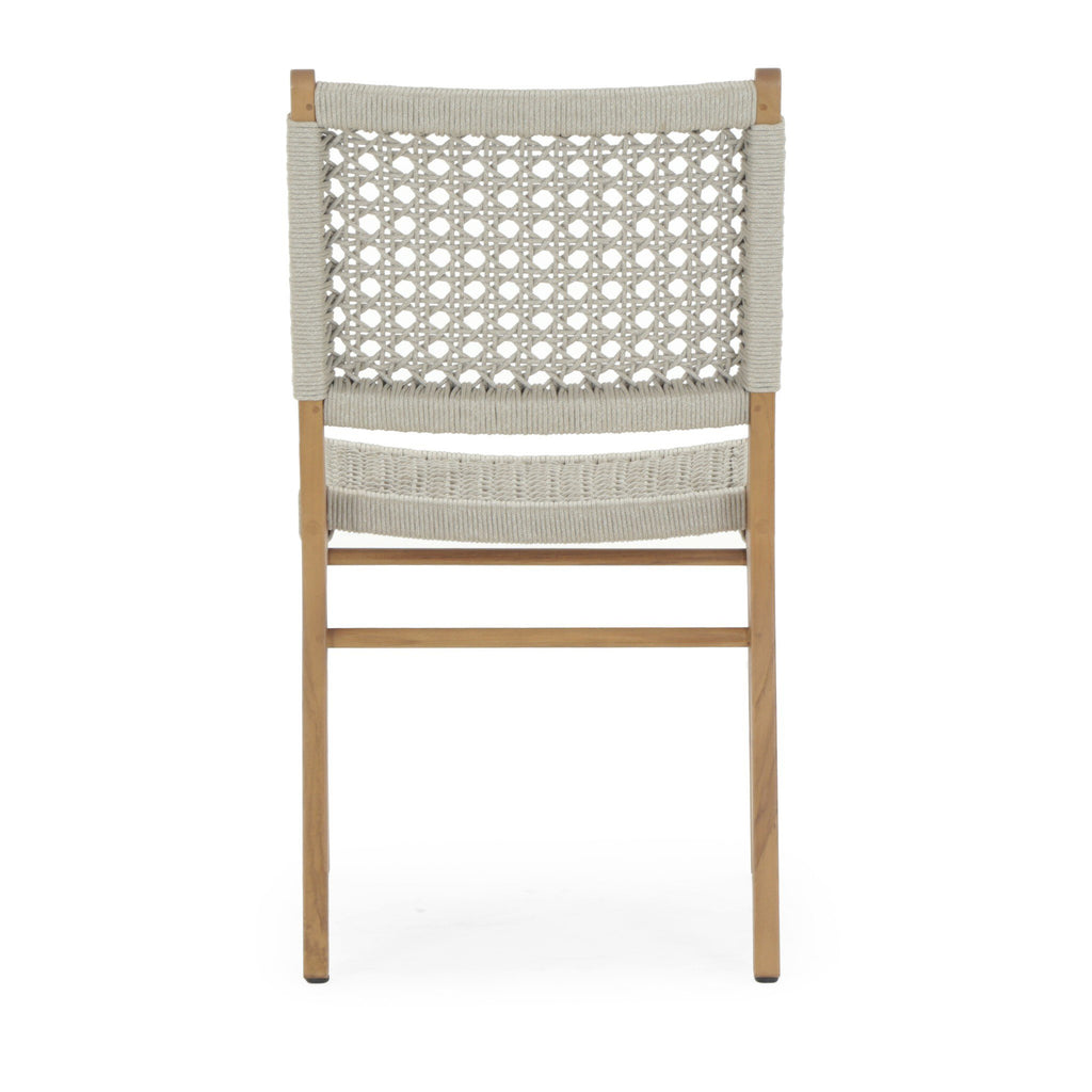Delmar Outdoor Dining Chair - Ivory Rope | Natural Teak