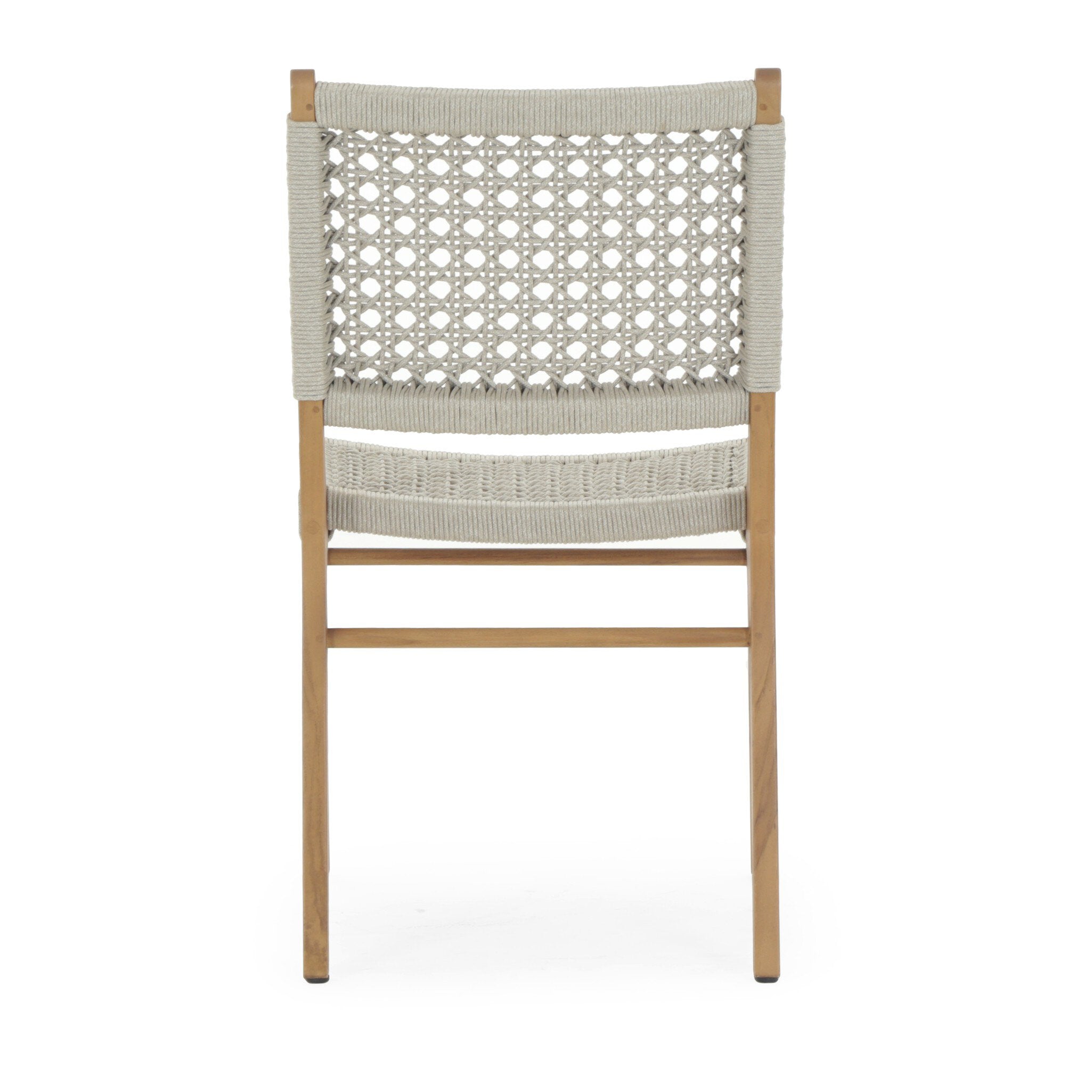 Delmar Outdoor Dining Chair - Ivory Rope | Natural Teak