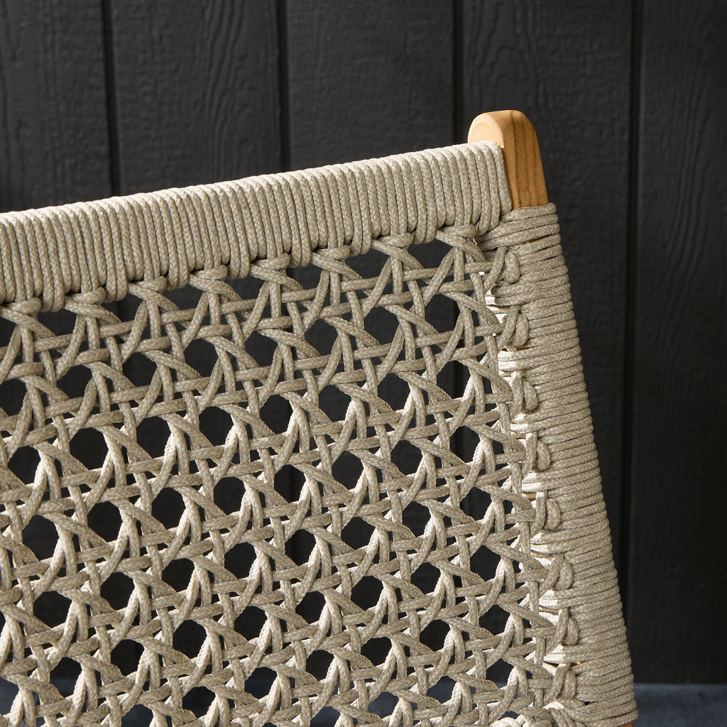 Delmar Outdoor Dining Chair - Ivory Rope | Natural Teak
