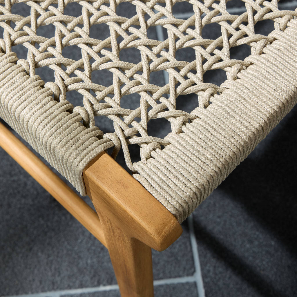 Delmar Outdoor Dining Chair - Ivory Rope | Natural Teak